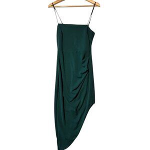 Blue Blush Womens M Green Bodycon Asymmetrical Dress Cinch Wedding Guest Stretch